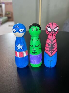 Marvel Action Superhero Peg Dolls